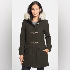 Trina Turk Wool Duffle Coat With Hood